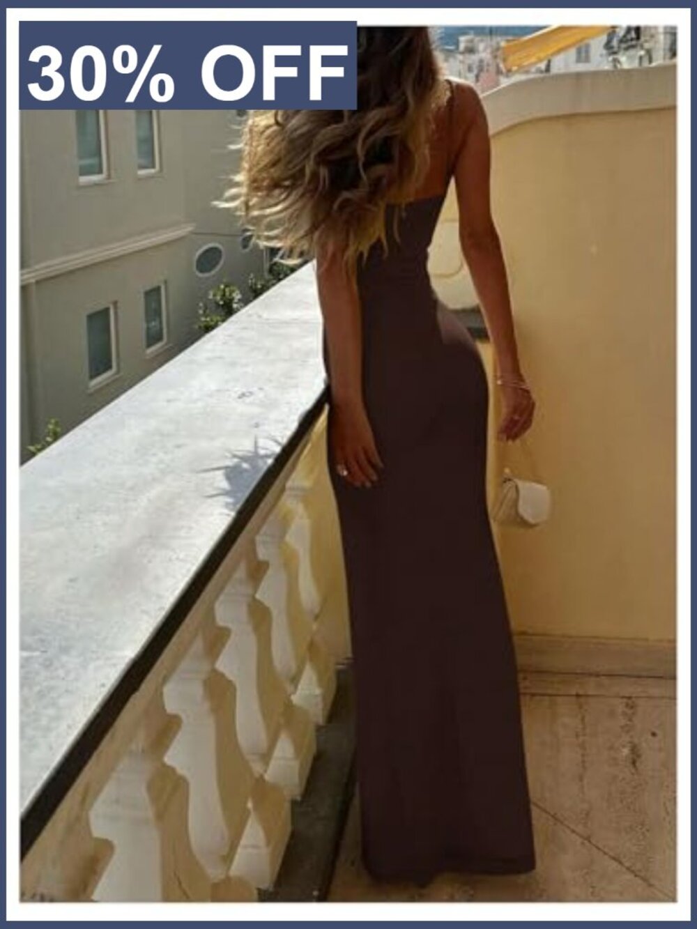 Mesh V-Neck Bodycon Maxi Dress Spaghetti Strap Cami Dress - Picture 2 of 4